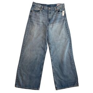 GAP Womens Jeans Size 32/14T Light Wash Denim Baggy Mid Rise Wide Leg Tall